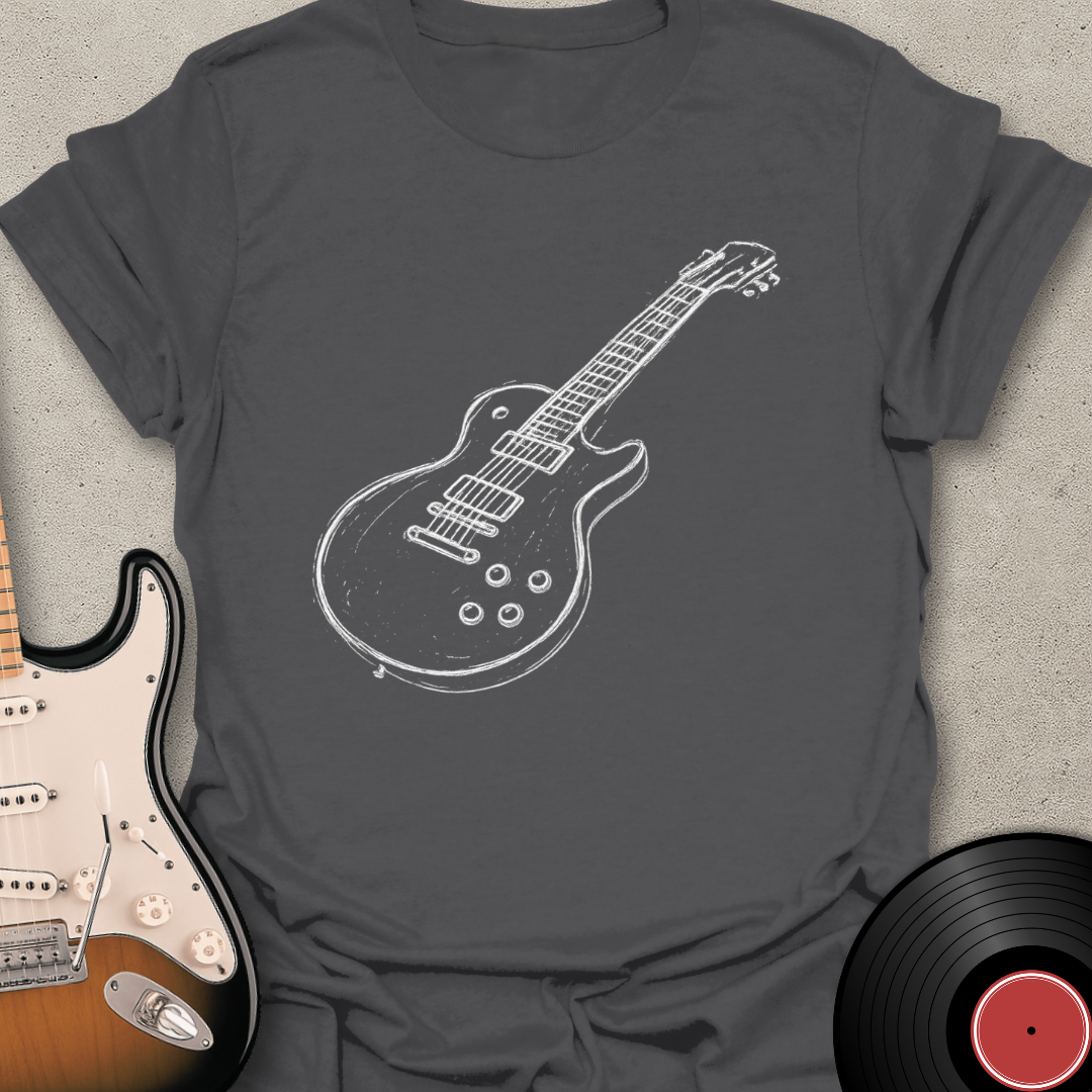 Line Art Guitar T-Shirt