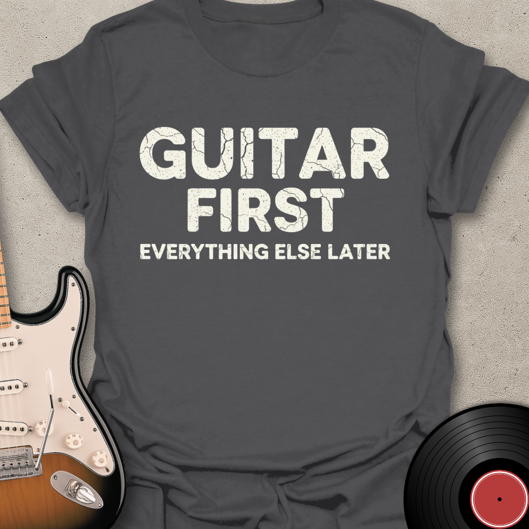 Guitar First (Text) T-Shirt