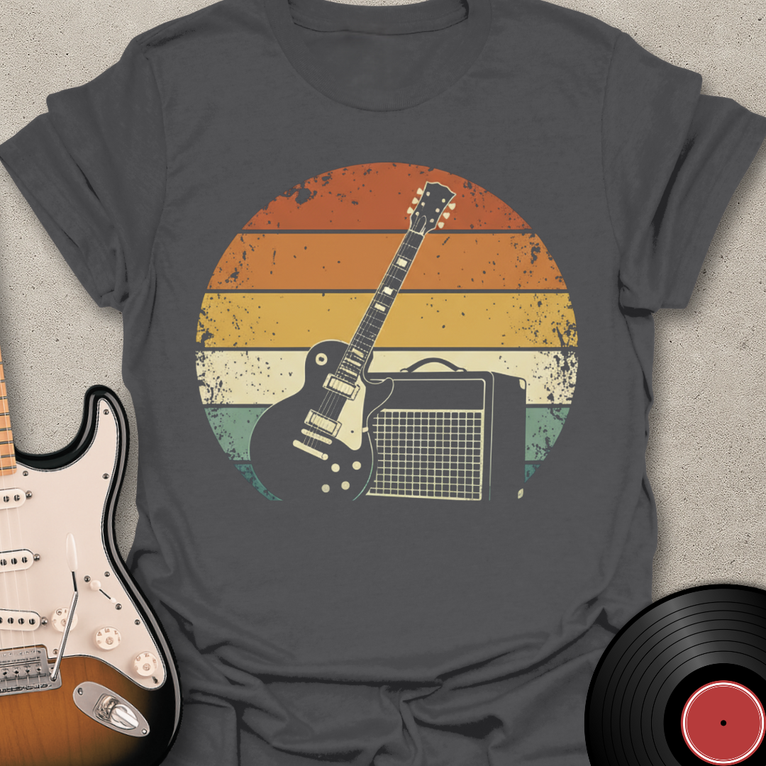 Retro Sunset Guitar T-Shirt