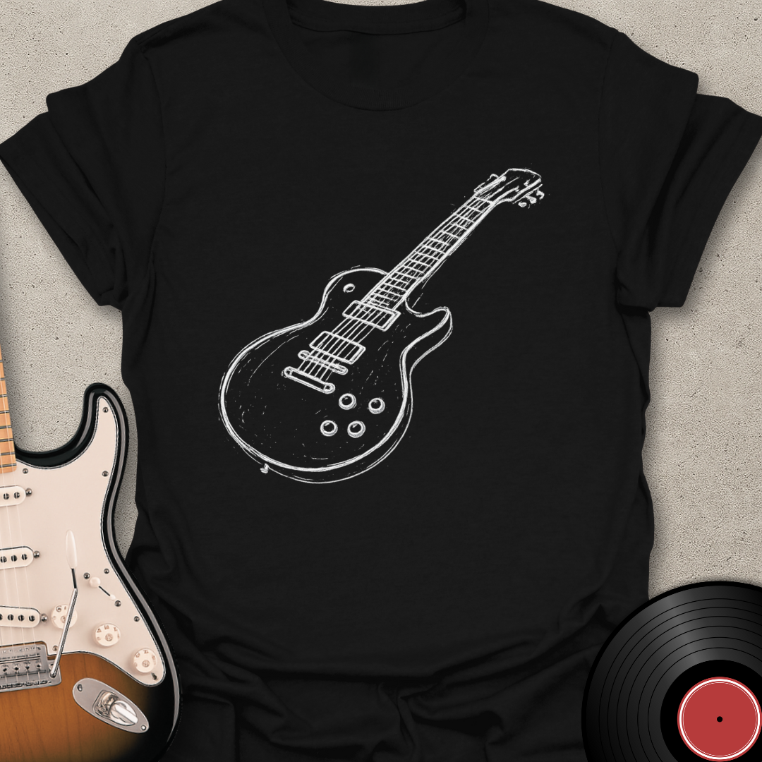 Line Art Guitar T-Shirt