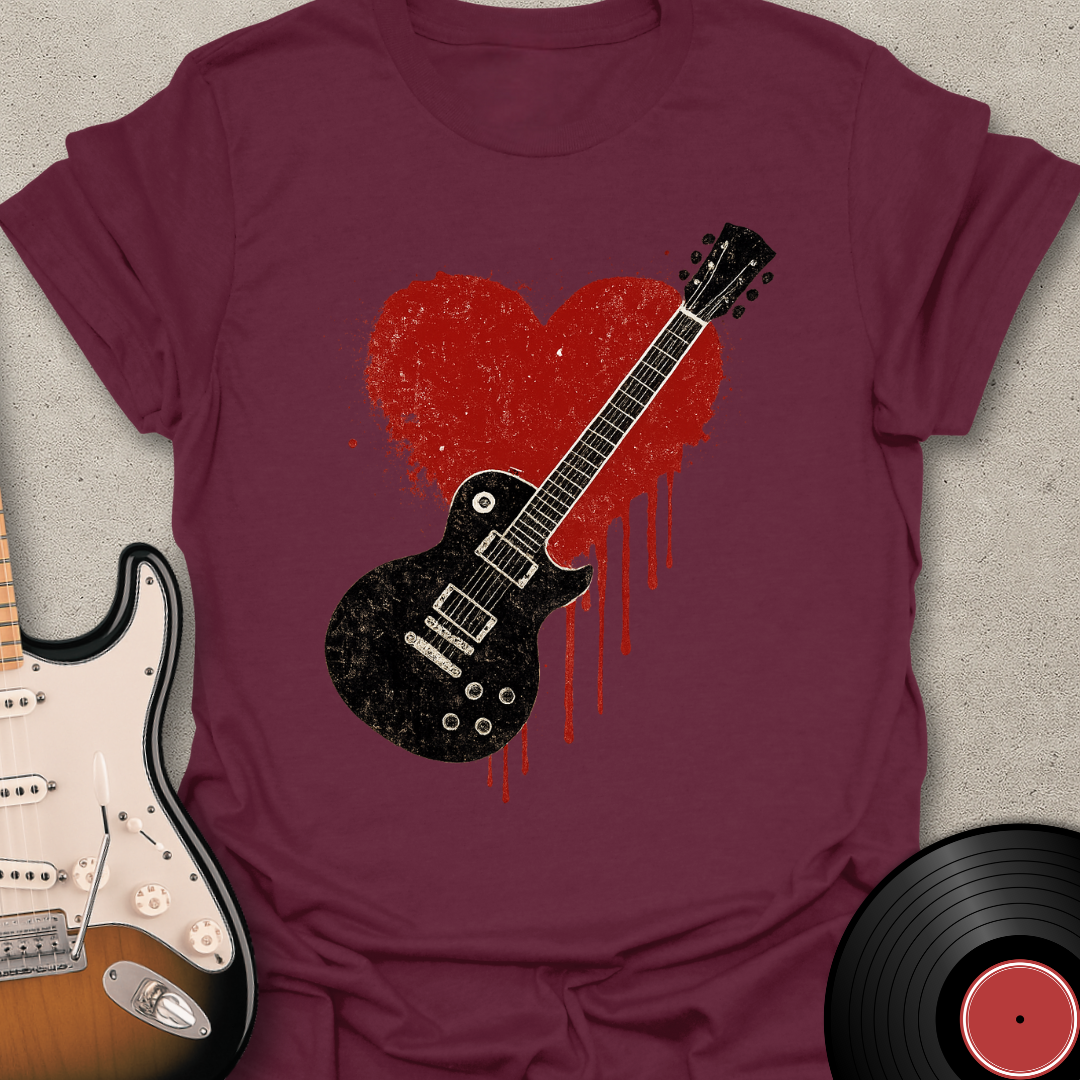 Bleeding Heart Guitar T-Shirt