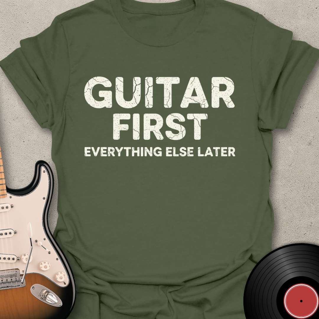 Guitar First (Text) T-Shirt
