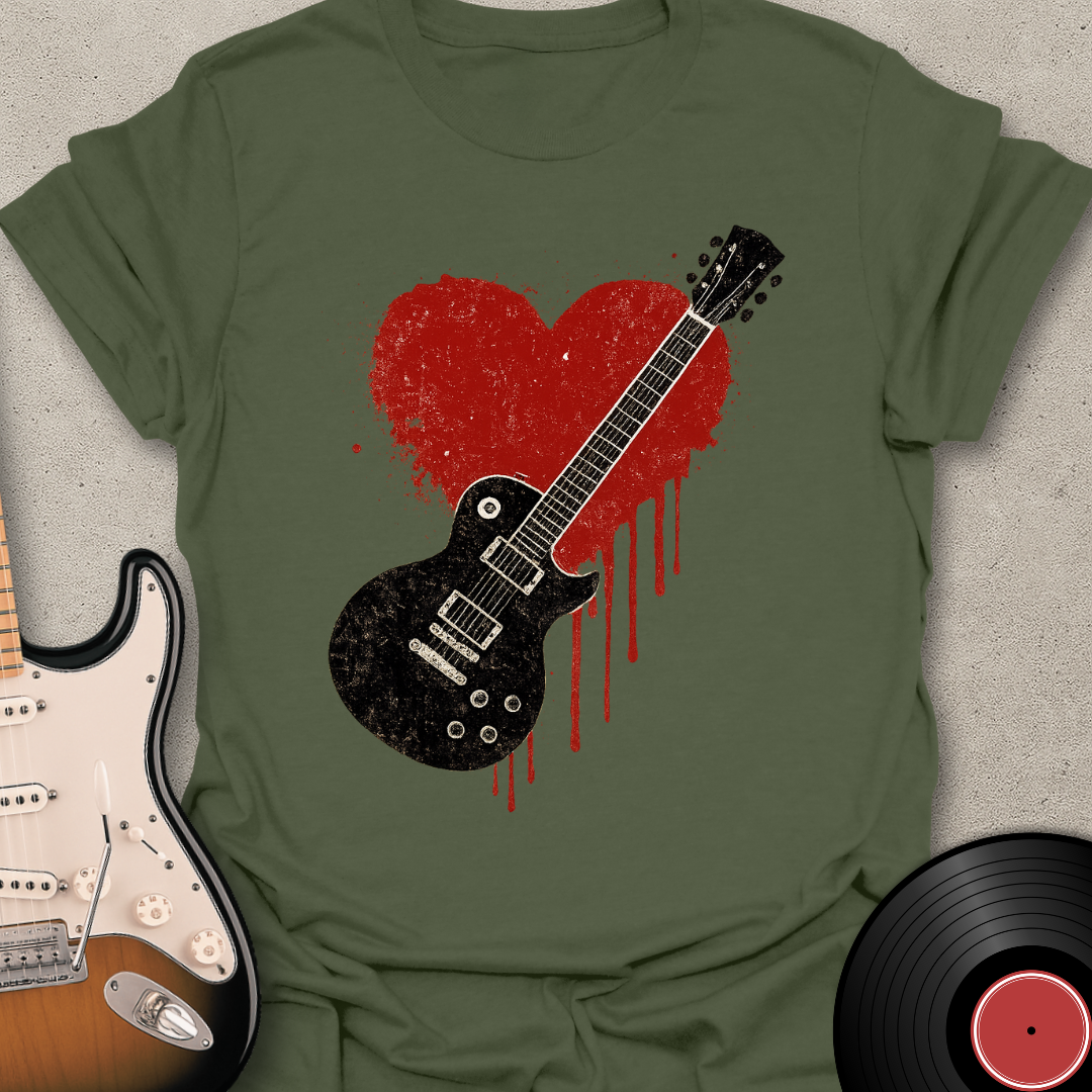 Bleeding Heart Guitar T-Shirt