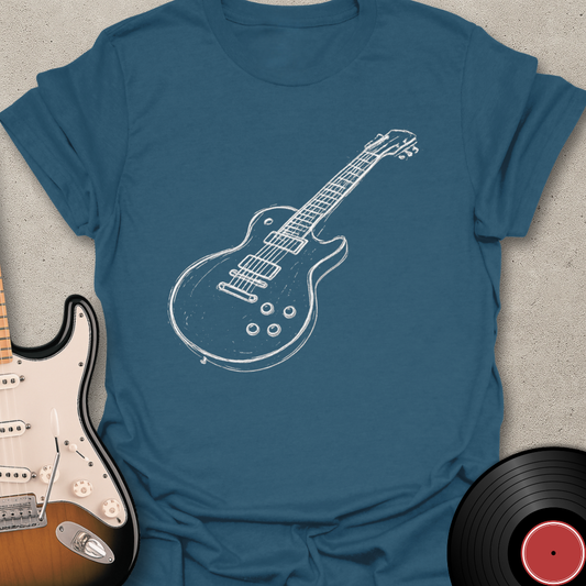 Line Art Guitar T-Shirt