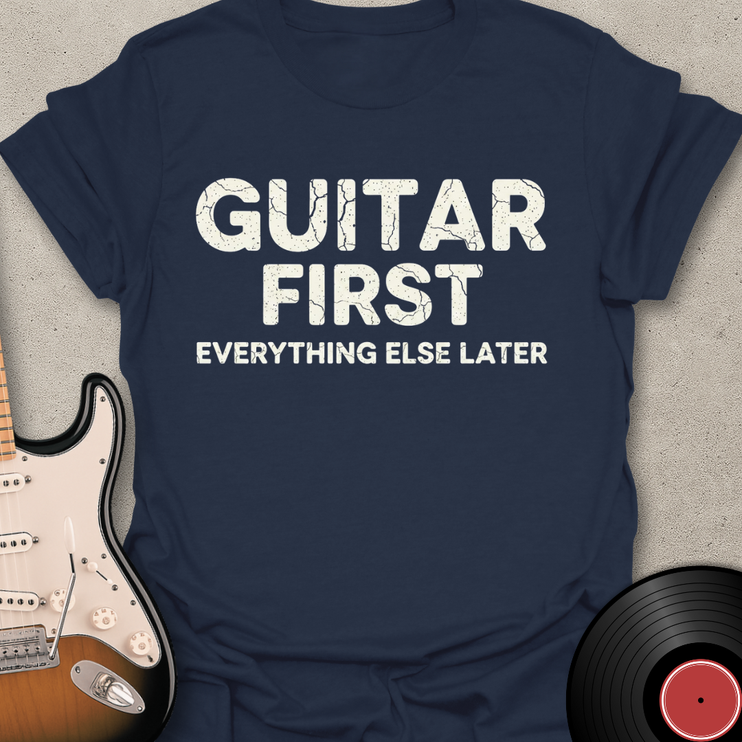 Guitar First (Text) T-Shirt