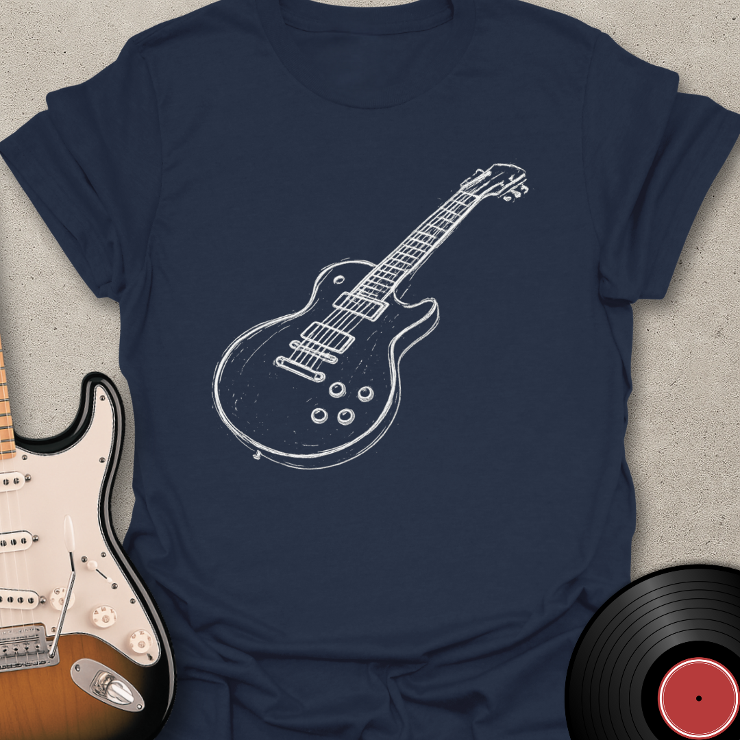 Line Art Guitar T-Shirt