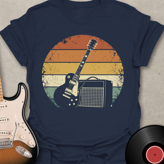 Retro Sunset Guitar T-Shirt